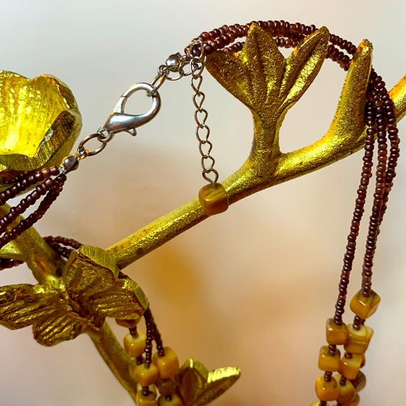 🍄Vintage stones and glass seed beads necklace - Picture 8 of 10